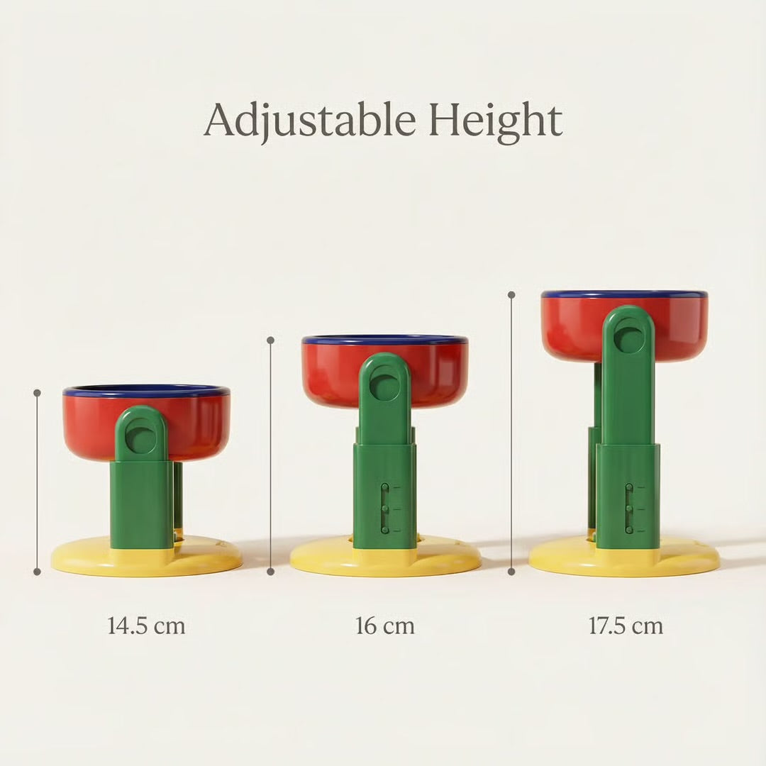 Adjustable Elevated Pet Bowl for Dogs & Cats – Anti-Slip Feeding Stand